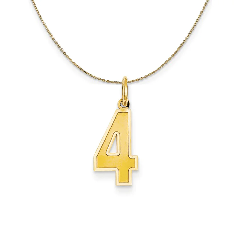 Textured chain necklace-14k Yellow Gold, Jersey, Med Number 4 Necklace