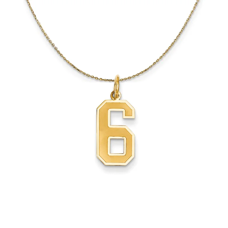 Smooth cut necklace-14k Yellow Gold, Jersey, Med Number 6 Necklace