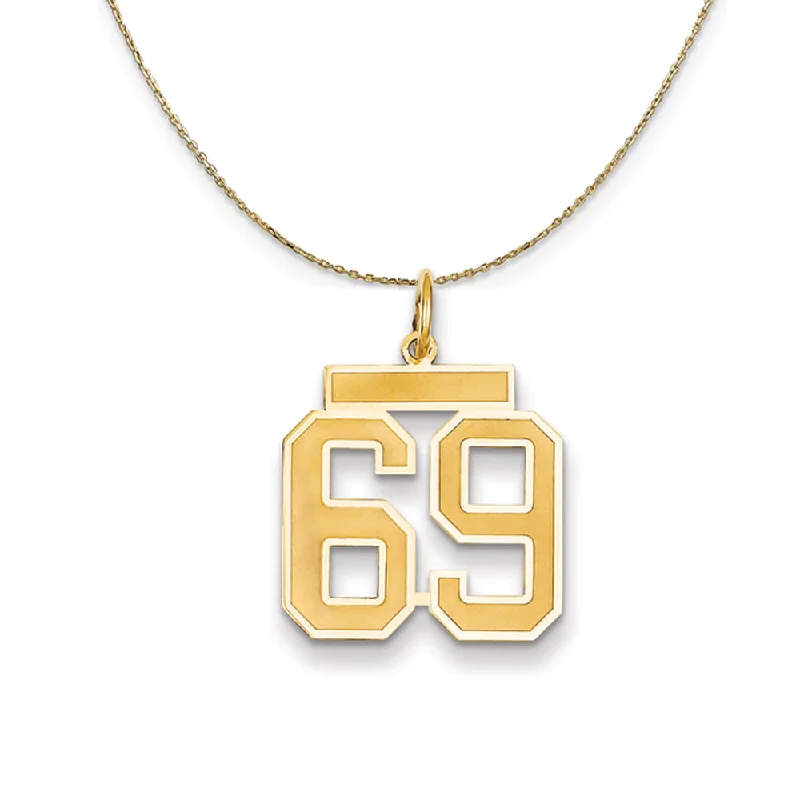 Gingham band necklace-14k Yellow Gold, Jersey, Med Number 69 Necklace