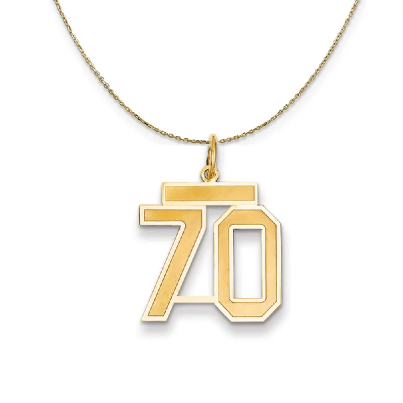 Haze glass necklace-14k Yellow Gold, Jersey, Med Number 70 Necklace