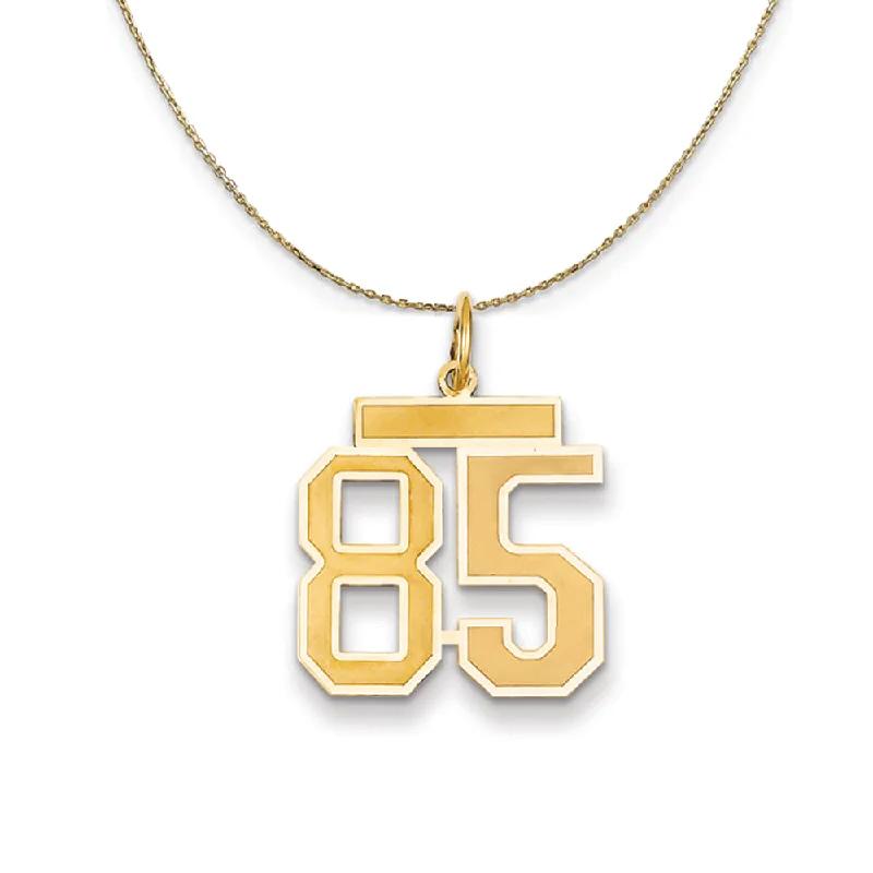 Tall bezel necklace-14k Yellow Gold, Jersey, Med Number 85 Necklace