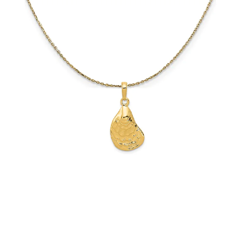 Fleck finish necklace-14k Yellow Gold Oyster Shell Necklace