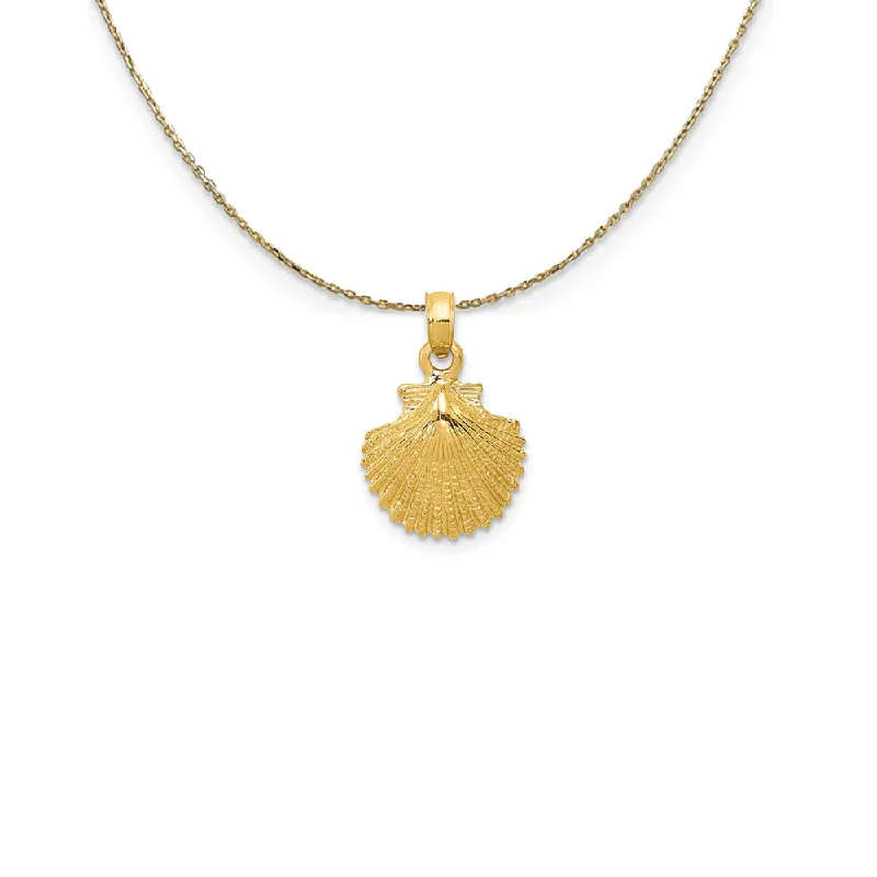 Tundra reed necklace-14k Yellow Gold Polished Scallop Shell Necklace