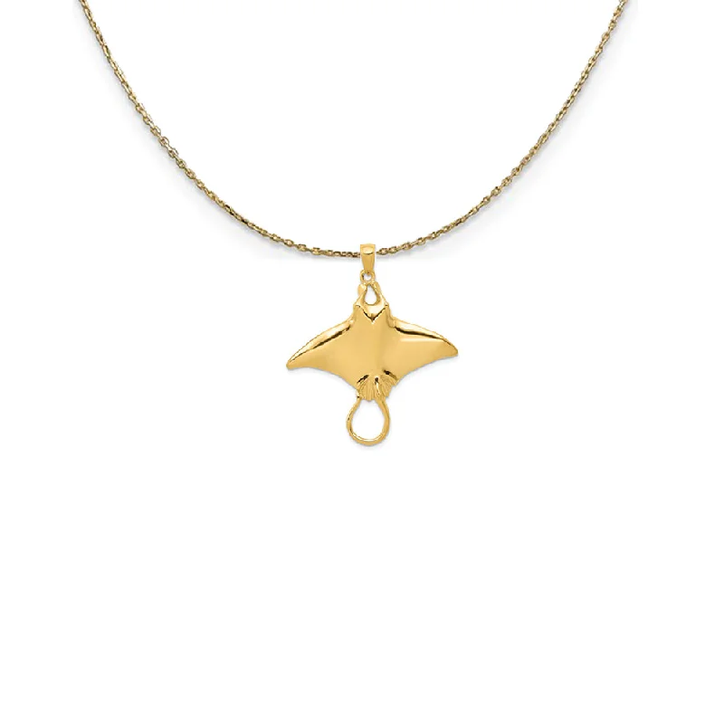 Onyx vein necklace-14k Yellow Gold Polished Stingray (35mm) Necklace