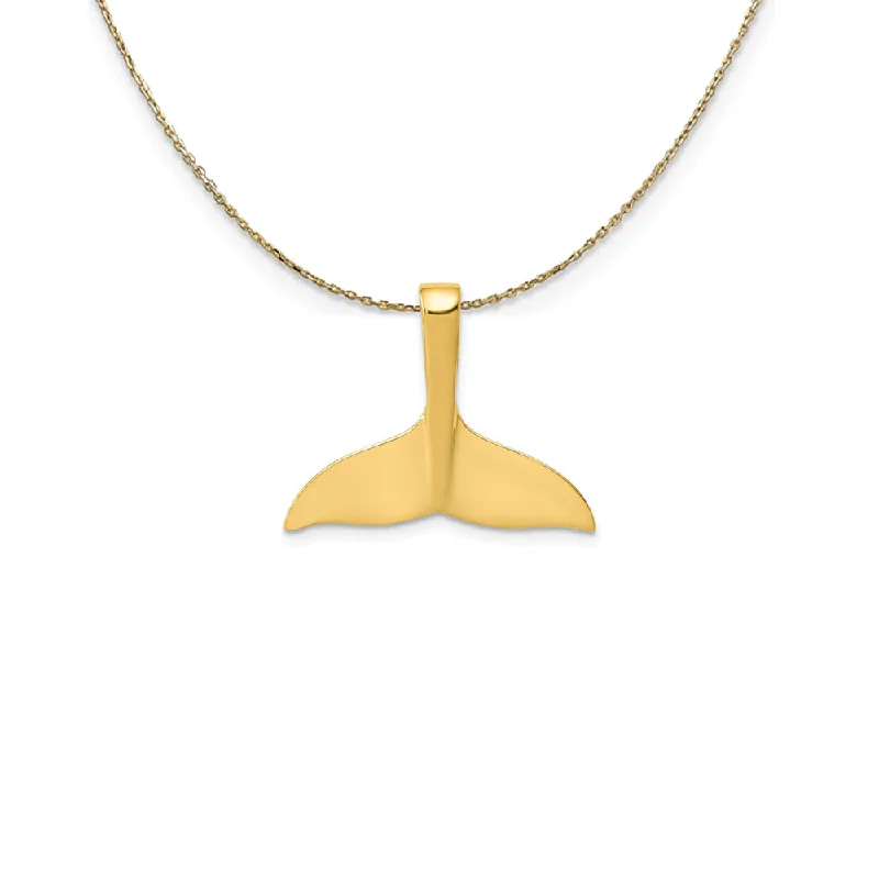 Haze glass necklace-14k Yellow Gold Polished Whale Tail Slide Necklace