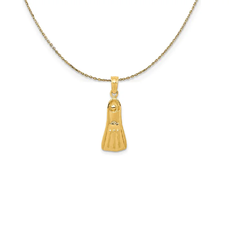 Curved chain necklace-14k Yellow Gold Scuba Flipper Necklace