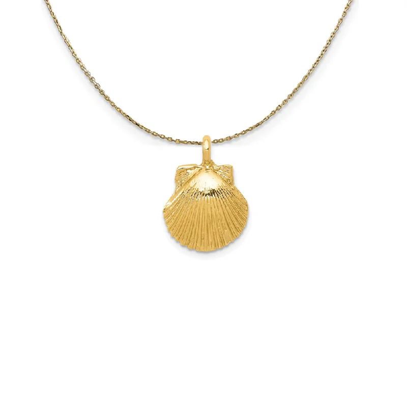 Crimped chain necklace-14k Yellow Gold Seashell Necklace