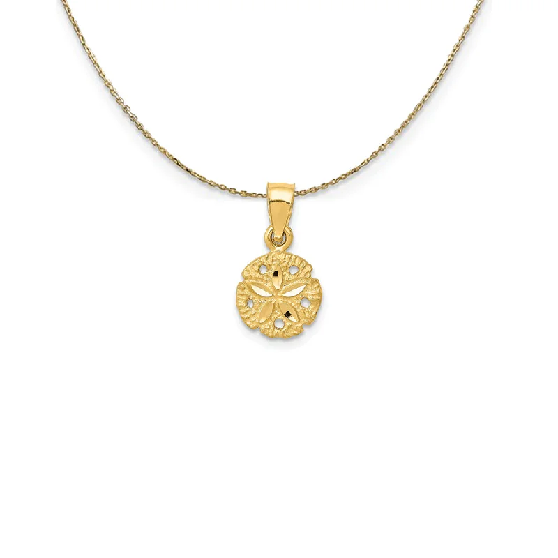 Helix twist necklace-14k Yellow Gold Small Diamond Cut Sand Dollar Necklace