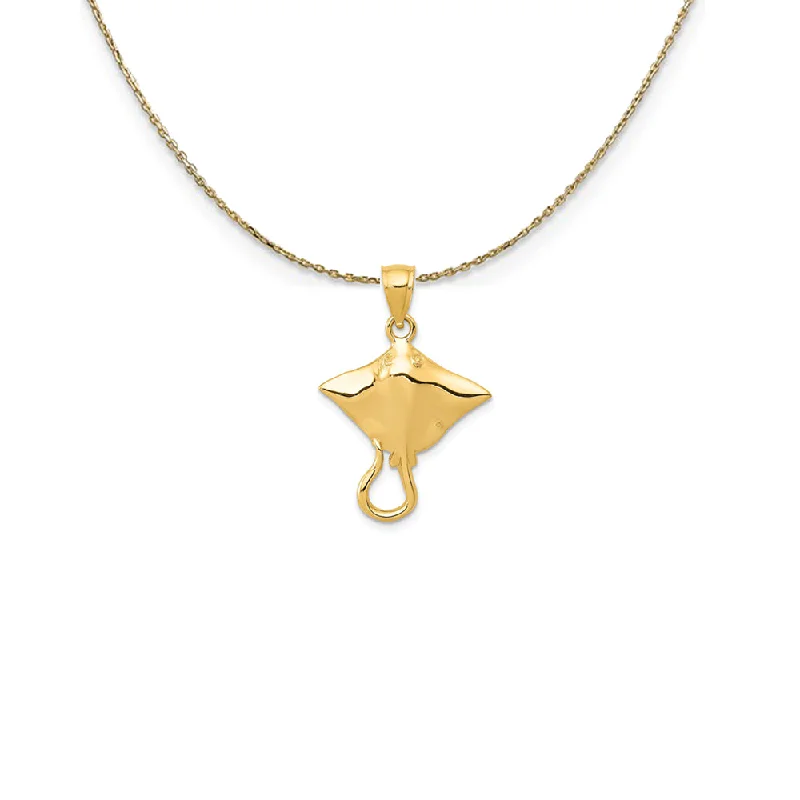 Wool weave necklace-14k Yellow Gold Stingray Necklace