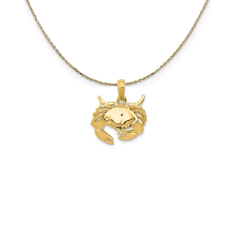 Sparkle druzy necklace-14k Yellow Gold Stone Crab Necklace