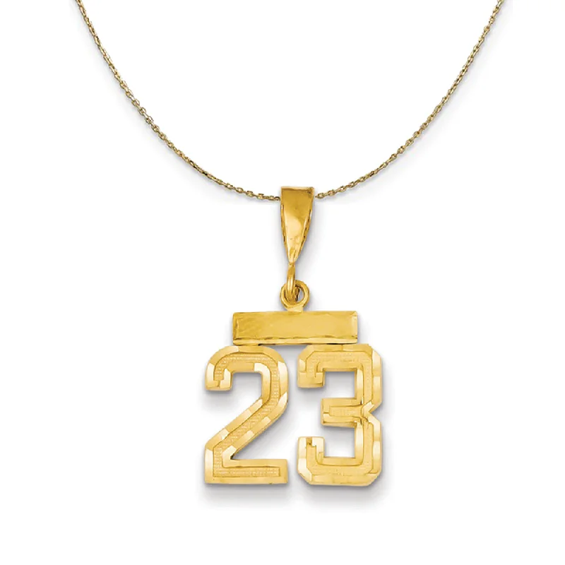 Pitted finish necklace-14k Yellow Gold, Varsity, Sm D/C Necklace Number 23