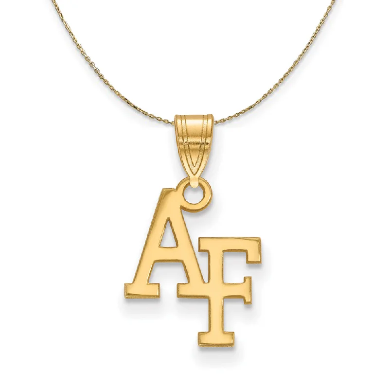 14k Yellow Gold Air Force Academy Small 'AF' Necklace