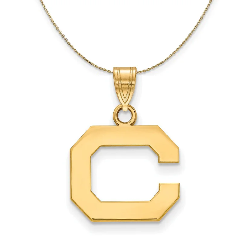 Velvet wrap necklace-14k Yellow Gold California Berkeley Small Initial C Necklace