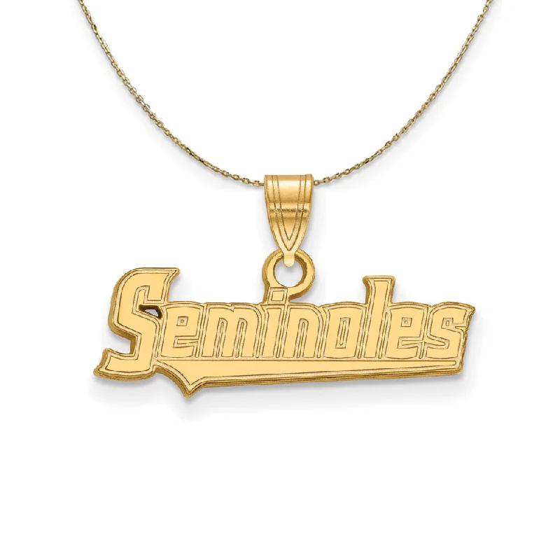 14k Yellow Gold Florida State Small 'Seminoles' Necklace