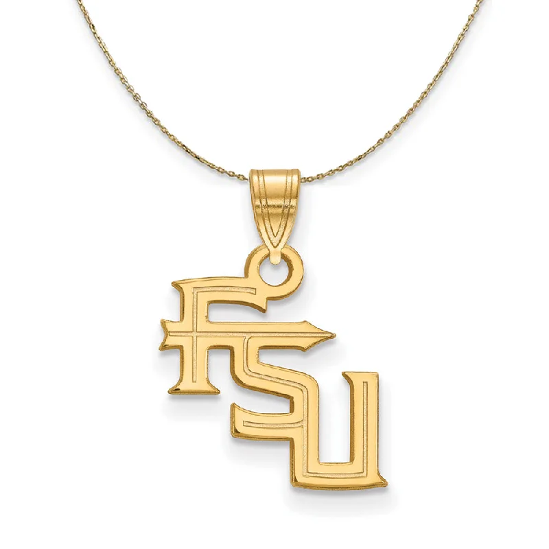 Pinnacle pendant necklace-14k Yellow Gold Florida State Small 'FSU' Necklace