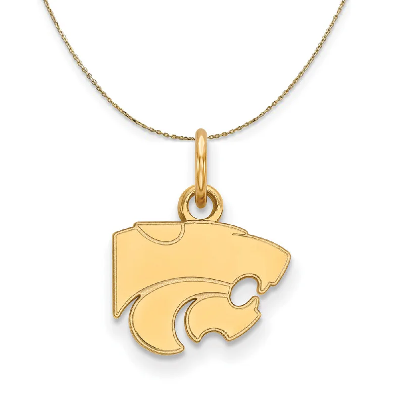 Fifteen-drop necklace-14k Yellow Gold Kansas State X-Small Mascot Necklace