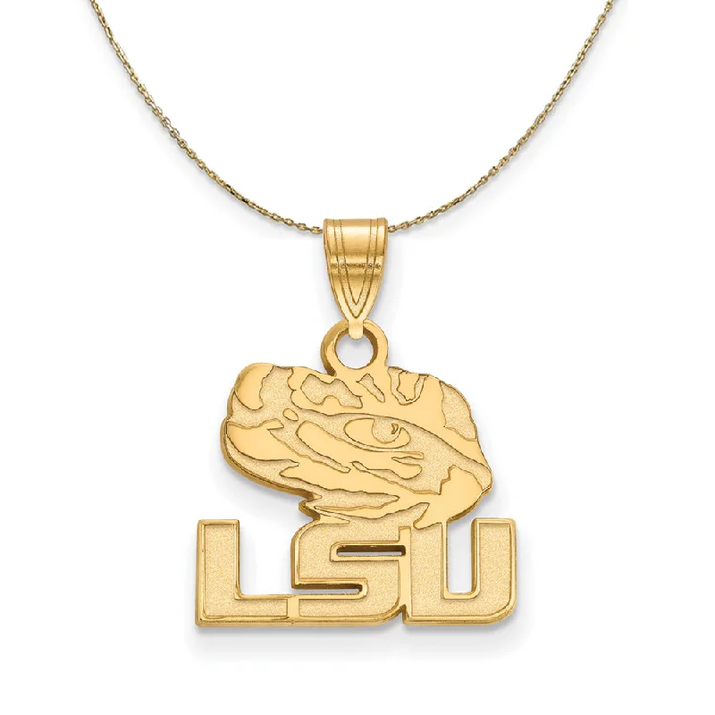 Twisted alloy necklace-14k Yellow Gold Louisiana State Sm 'LSU' Logo Necklace