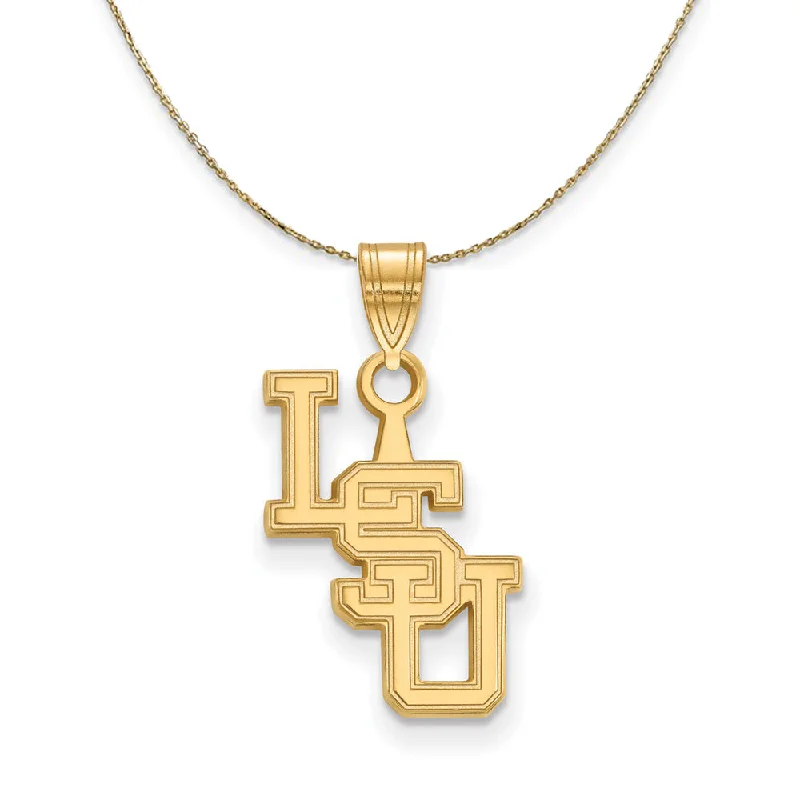 14k Yellow Gold Louisiana State Small Necklace