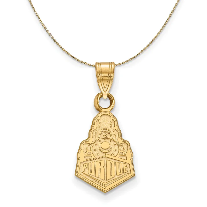 Thracian charm necklace-14k Yellow Gold Purdue Small Logo Necklace