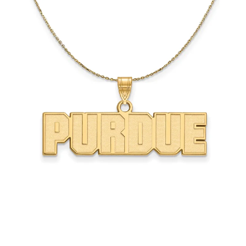 14k Yellow Gold Purdue Small Script Necklace