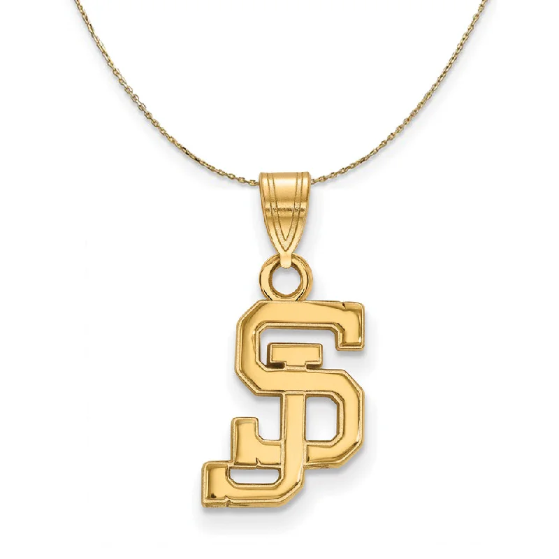 Blossom drop necklace-14k Yellow Gold San Jose State Small Necklace