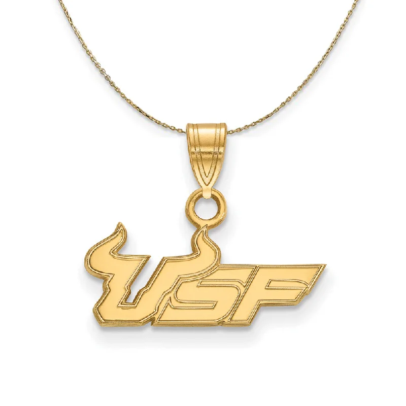 Helix twist necklace-14k Yellow Gold South Florida Small 'USF' Necklace