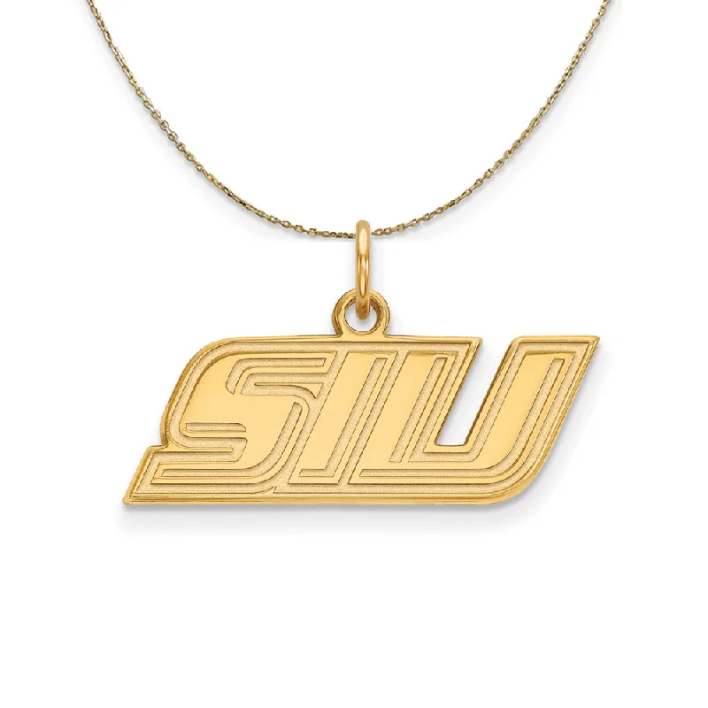 14k Yellow Gold Southern Illinois U. X-Sm 'SIU' Necklace