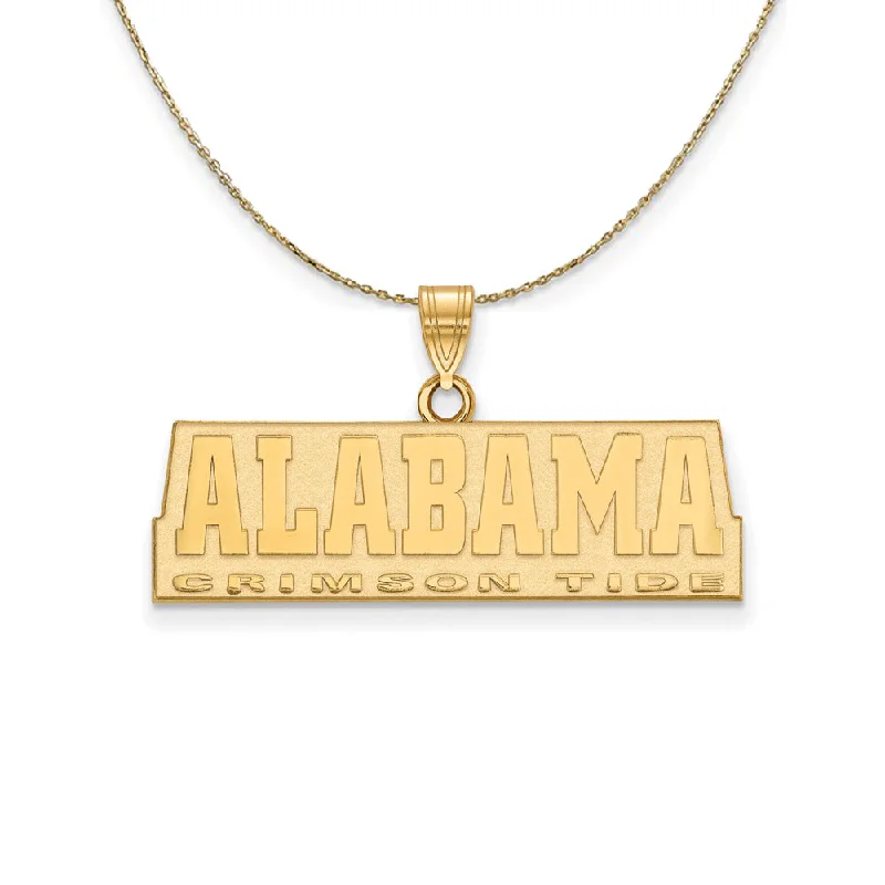 Trillion-cut ruby necklace-14k Yellow Gold U. of Alabama Sm 'ALABAMA' Necklace