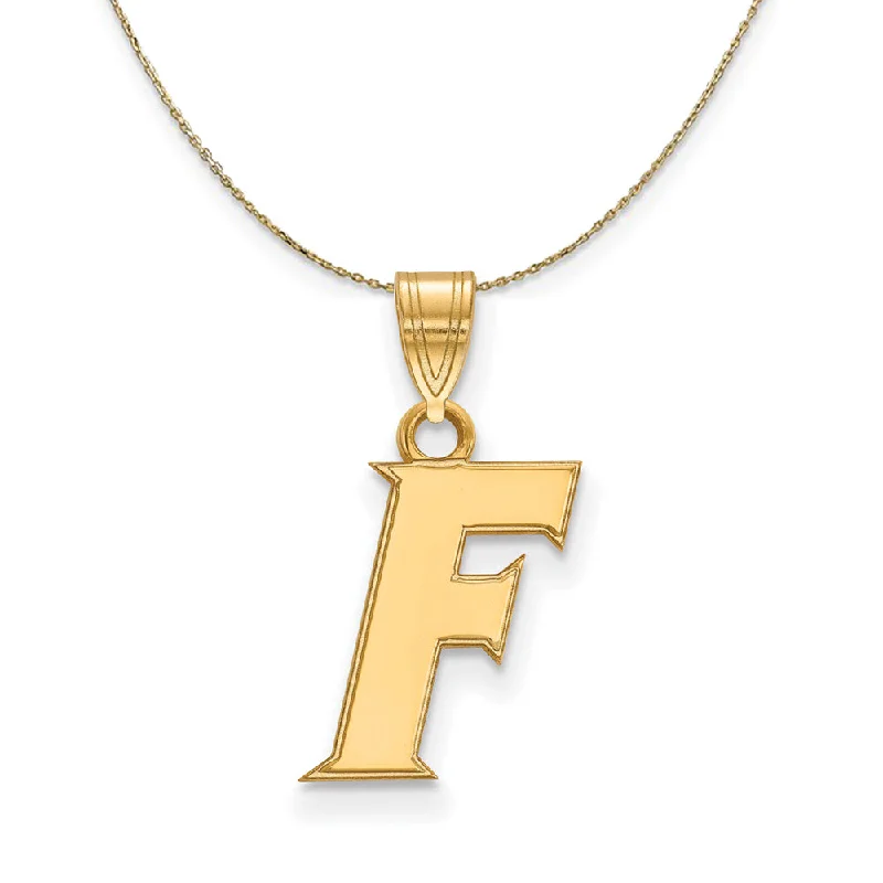 Bent sprig necklace-14k Yellow Gold U of Florida Small Initial F Necklace