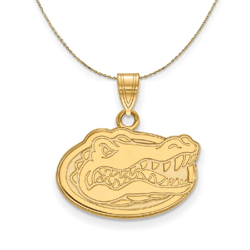 Gingham band necklace-14k Yellow Gold U of Florida Small Mascot Necklace