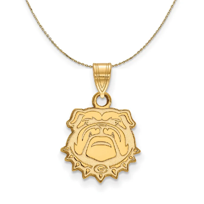 Cracked gem necklace-14k Yellow Gold U. of Georgia Bulldogs Sm Mascot Necklace