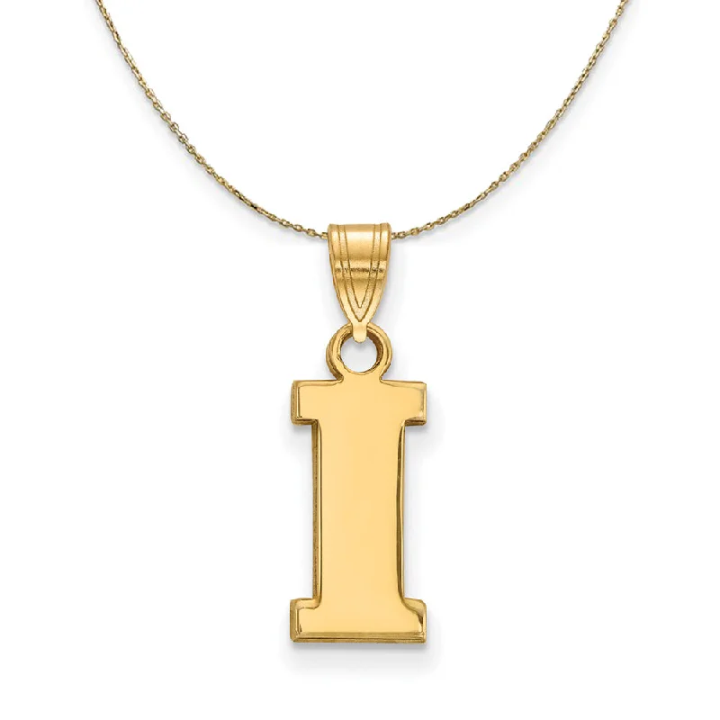 Starfield pendant necklace-14k Yellow Gold U. of Iowa Small Initial I Necklace