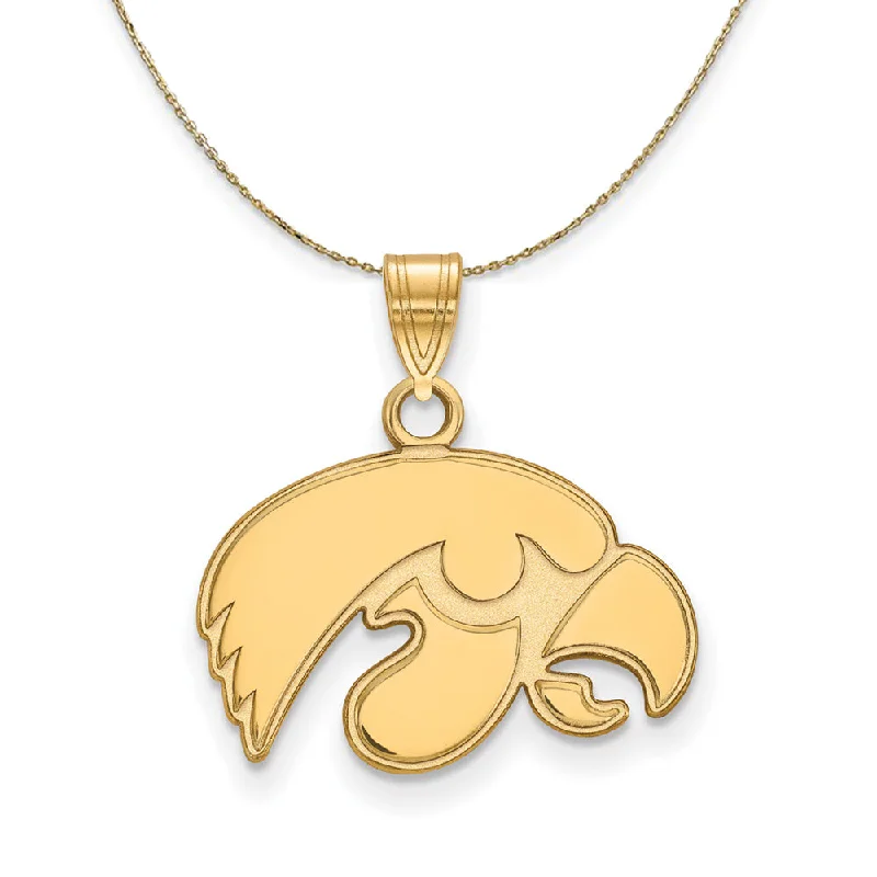 Snapped clasp necklace-14k Yellow Gold U. of Iowa Small Mascot Necklace