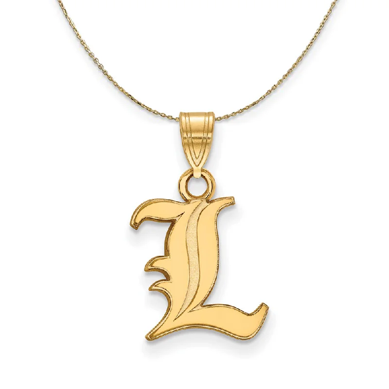 14k Yellow Gold U. of Louisville Small 'L' Necklace