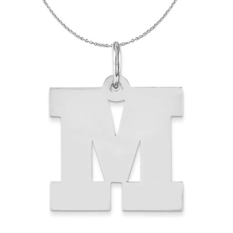 Helix twist necklace-Silver Amanda Collection Medium Block Style Initial M Necklace