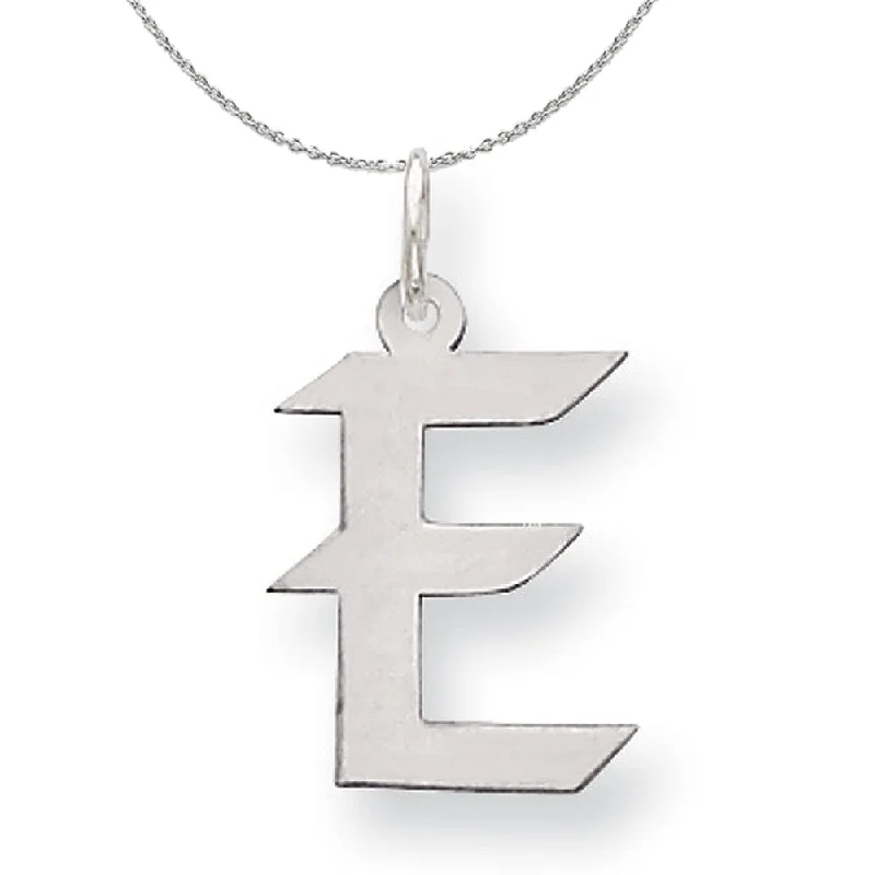 Swirl tide necklace-Silver Karlie Collection Artisan Block Initial Charm Letter E Necklace