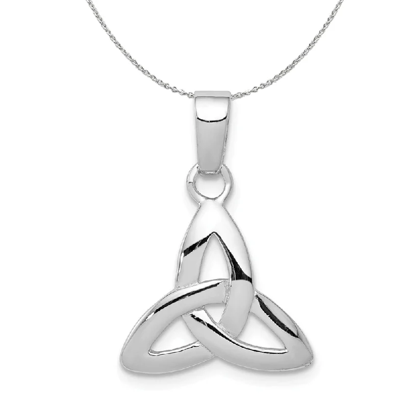 Sterling Silver 16mm Trinity Symbol Necklace