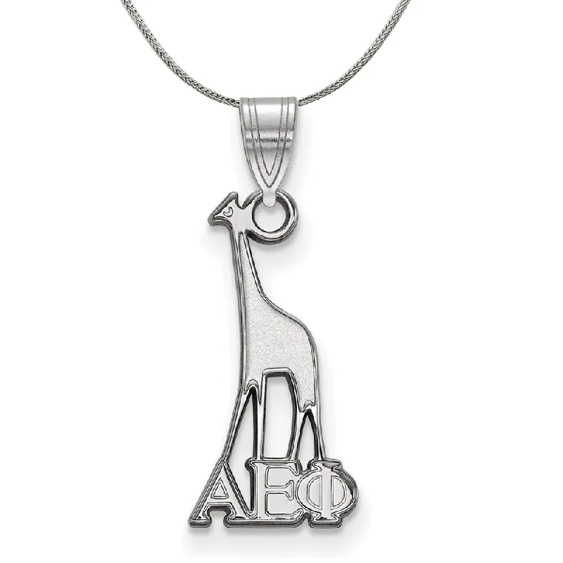 Fused alloy necklace-Sterling Silver Alpha Epsilon Phi Small Pendant Necklace