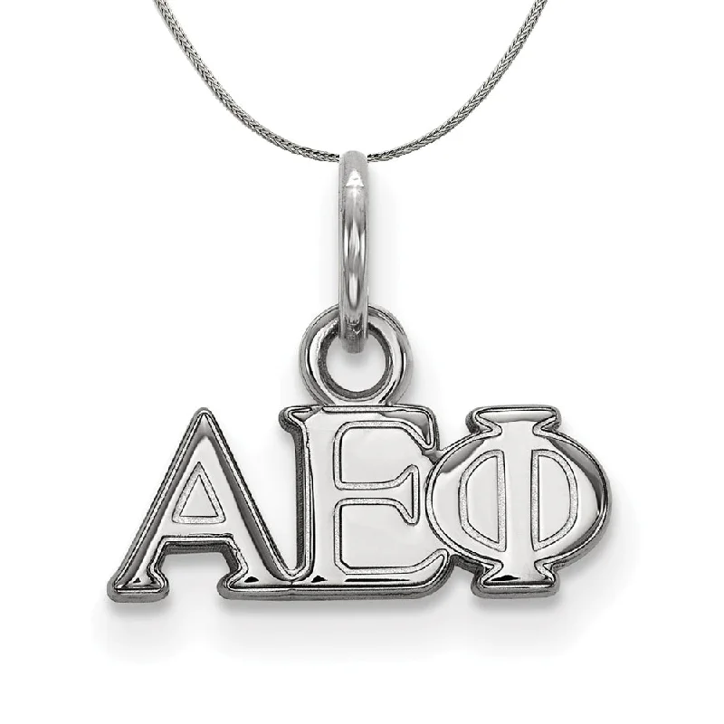 Onyx vein necklace-Sterling Silver Alpha Epsilon Phi XS (Tiny) Greek Necklace Necklace