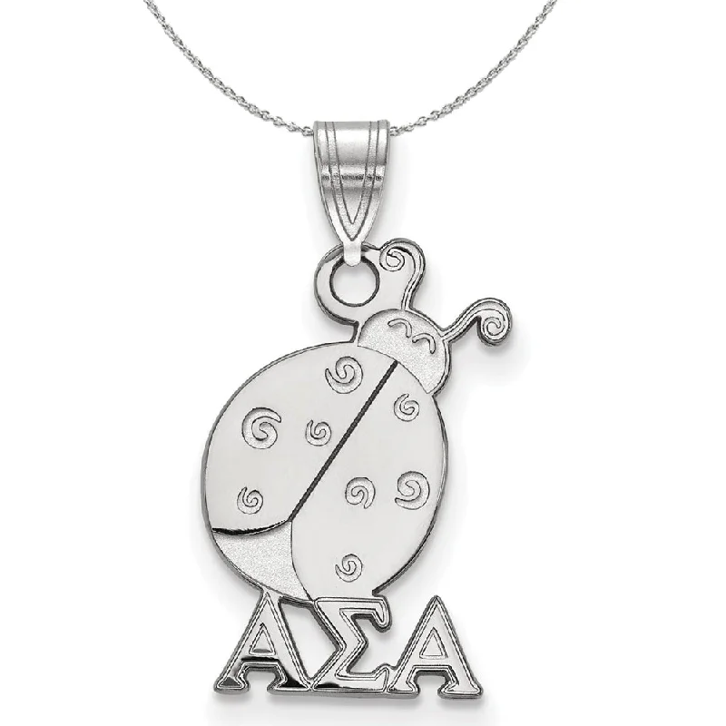 Joint clasp necklace-Sterling Silver Alpha Sigma Alpha Small Pendant Necklace