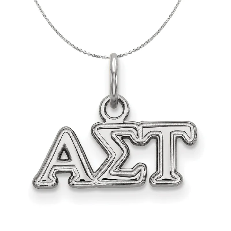 Classic mine necklace-Sterling Silver Alpha Sigma Tau XS (Tiny) Greek Necklace