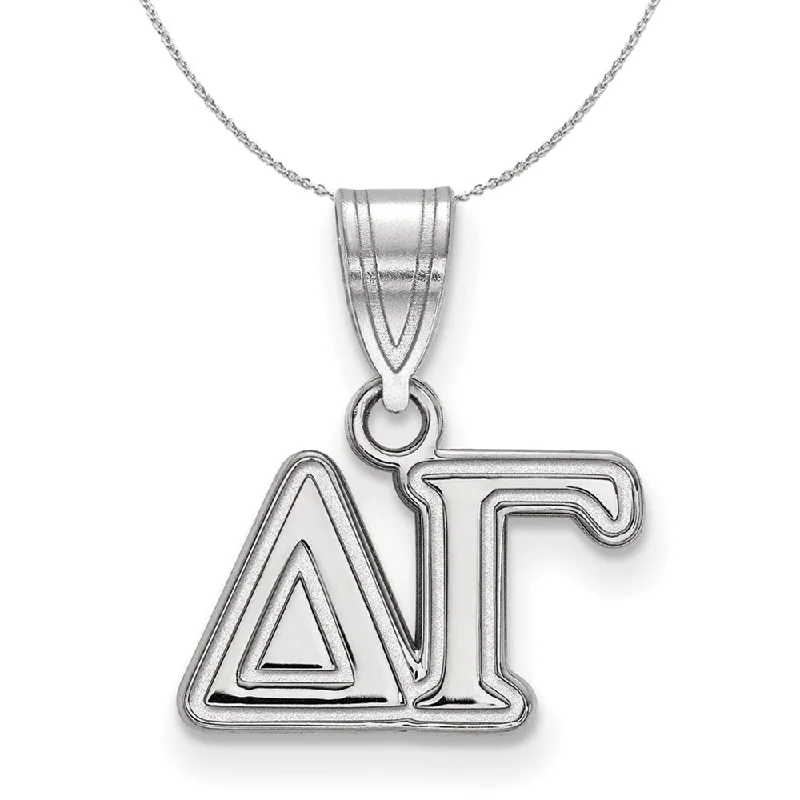 Sterling Silver Delta Gamma Medium Greek Necklace