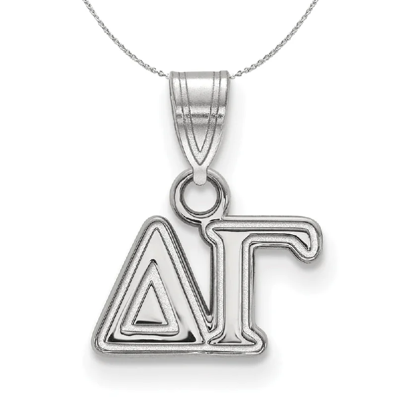 Sterling Silver Delta Gamma Small Greek Necklace