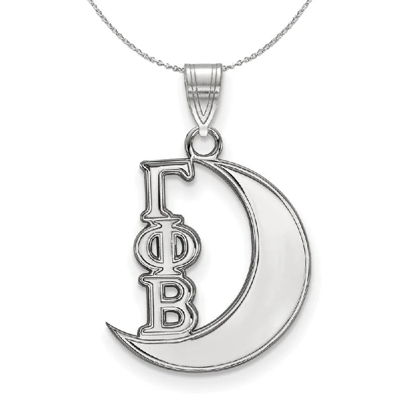 Liana tendril necklace-Sterling Silver Gamma Phi Beta Small Pendant Necklace