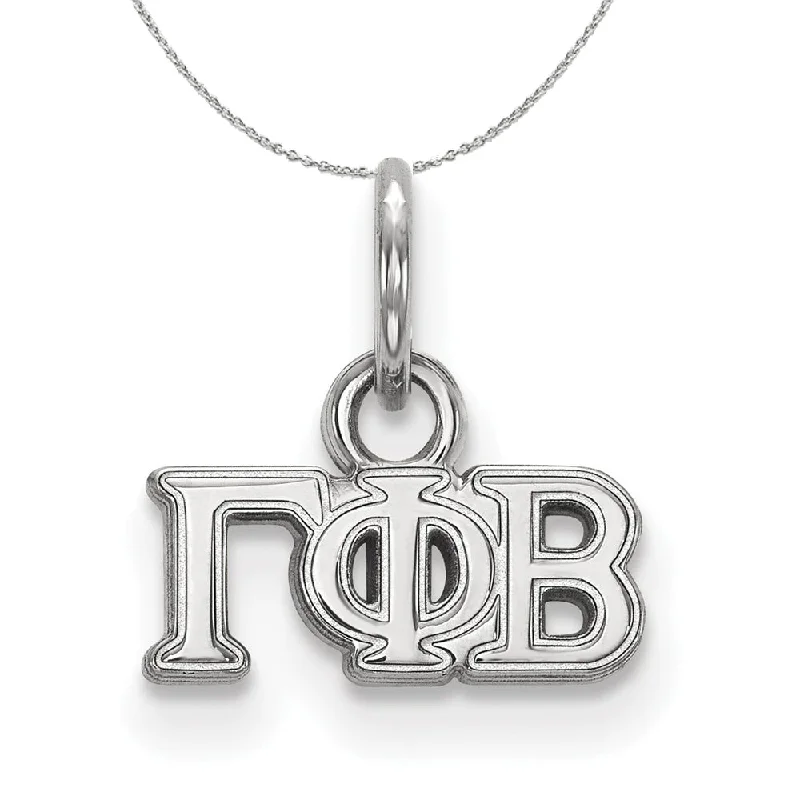 Spruce twig necklace-Sterling Silver Gamma Phi Beta XS (Tiny) Greek Necklace