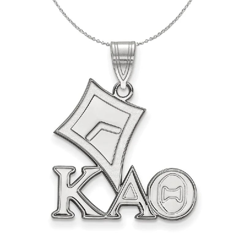 Repurposed relic necklace-Sterling Silver Kappa Alpha Theta Medium Pendant Necklace