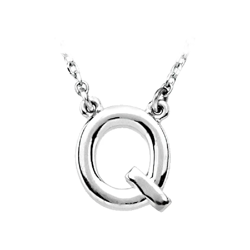 Anemone reef necklace-Sterling Silver, Kendall Collection, Block Initial Q Necklace, 16 Inch