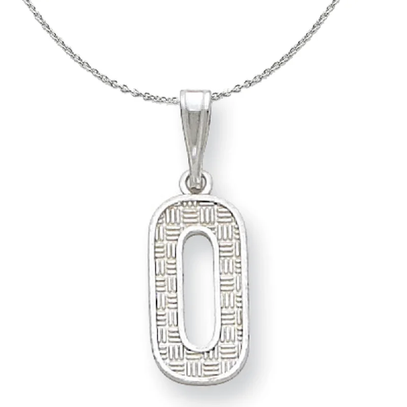 Sterling Silver, Sami Collection, Textured Block Initial O Necklace