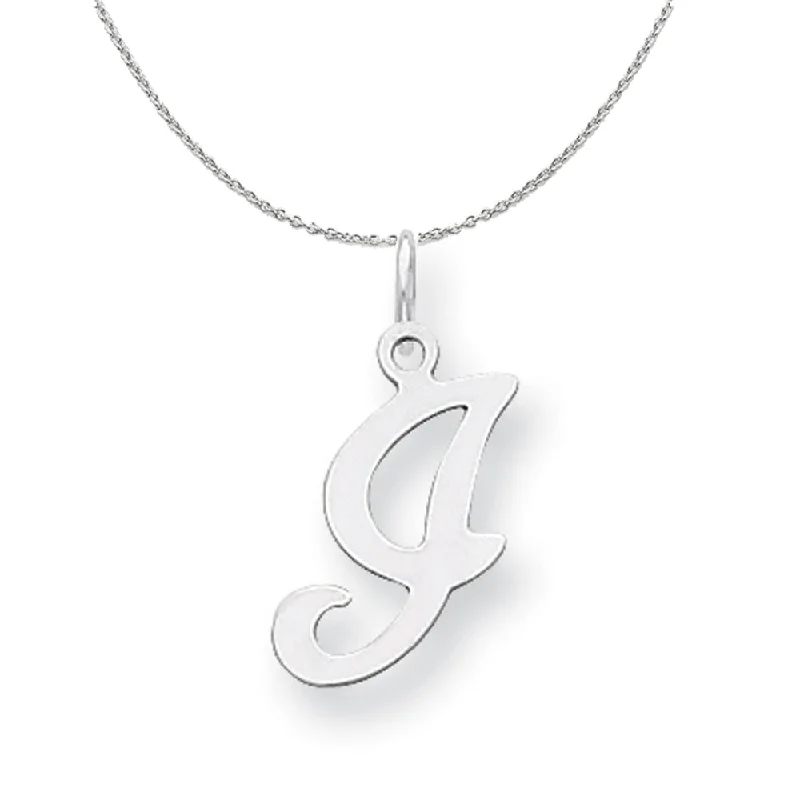 Rose set necklace-Sterling Silver, Sophia Collection, Small Script Initial I Necklace