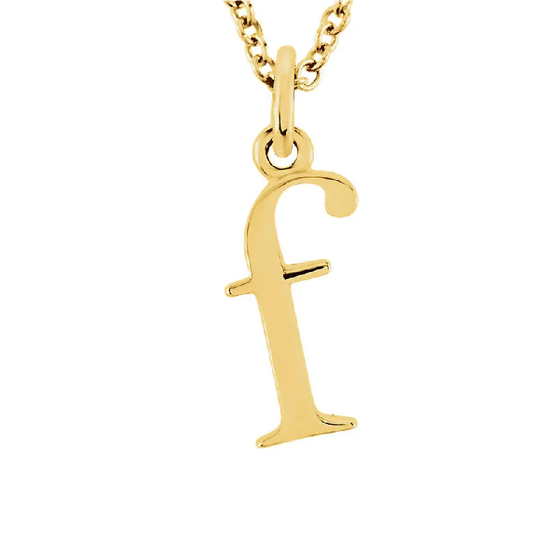 Crimson sodalite necklace-The Abbey Lower Case Initial 'f' Necklace in 14k Yellow Gold, 16 Inch